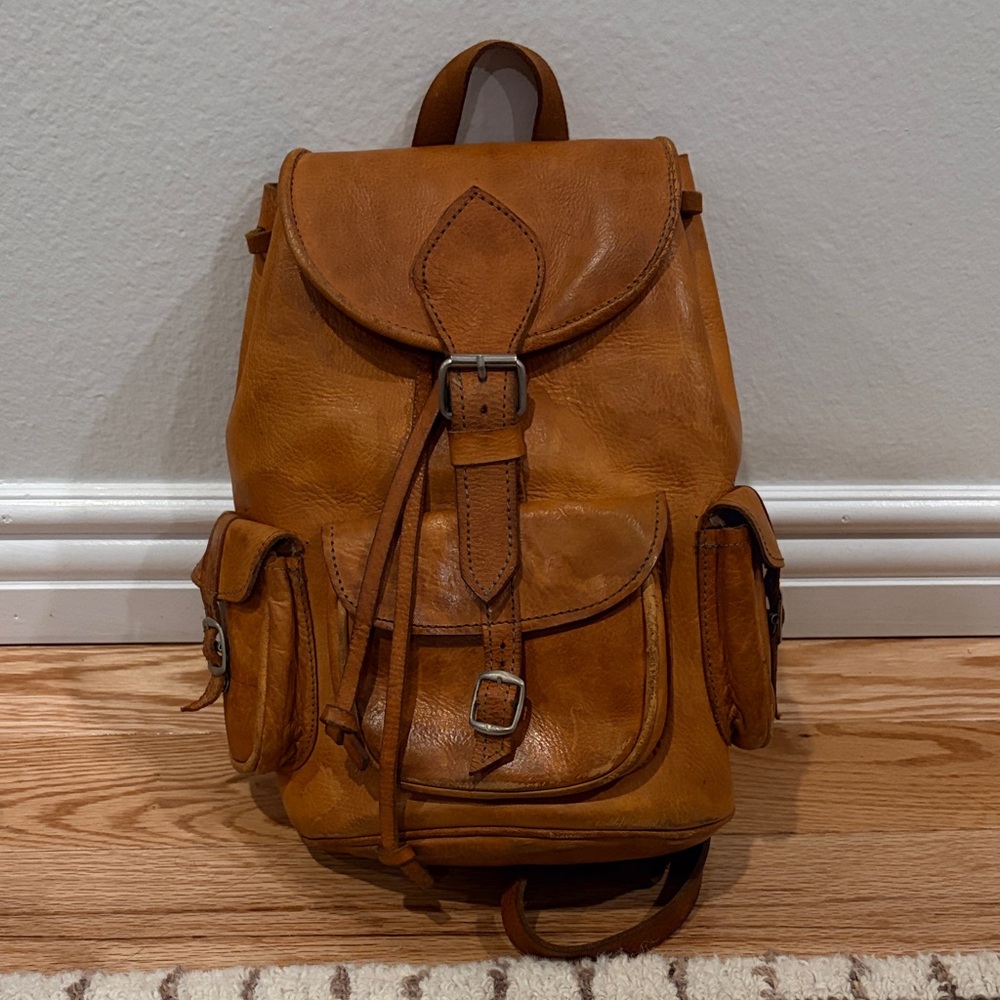 Brown Leather Backpack